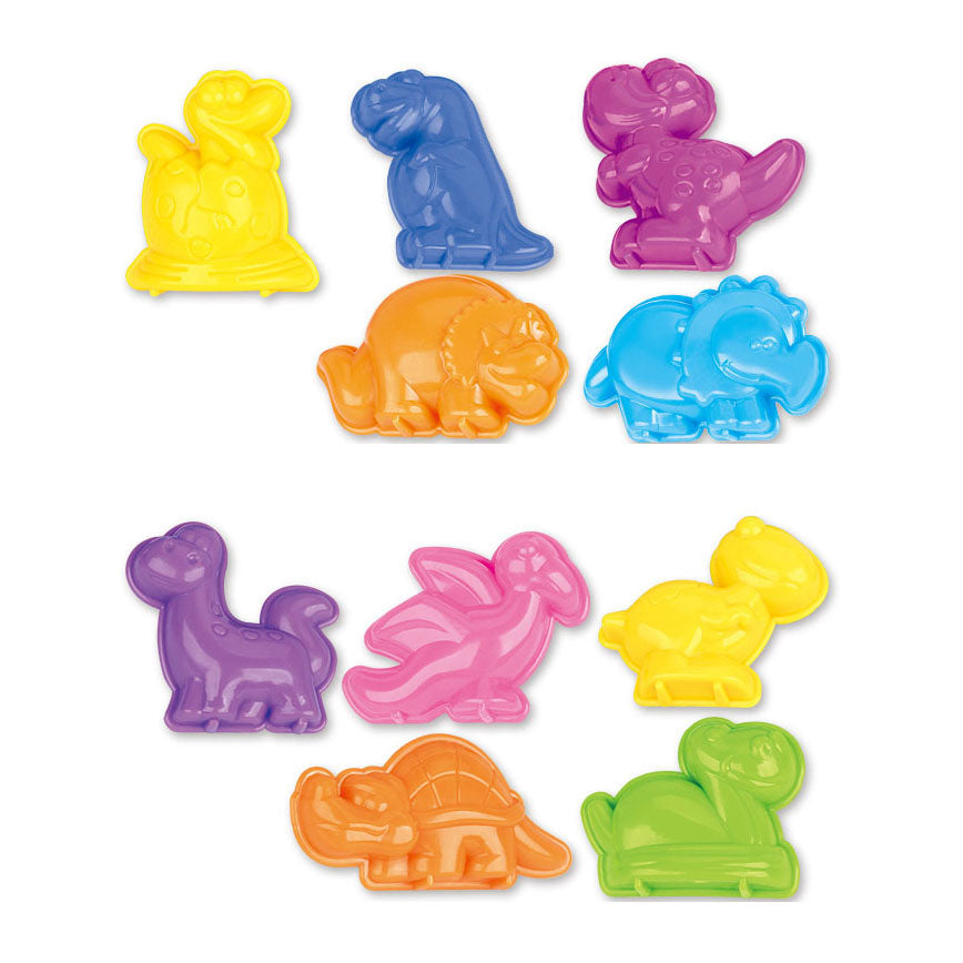 Spielen Sie Sand mit 4 Dino-Formen