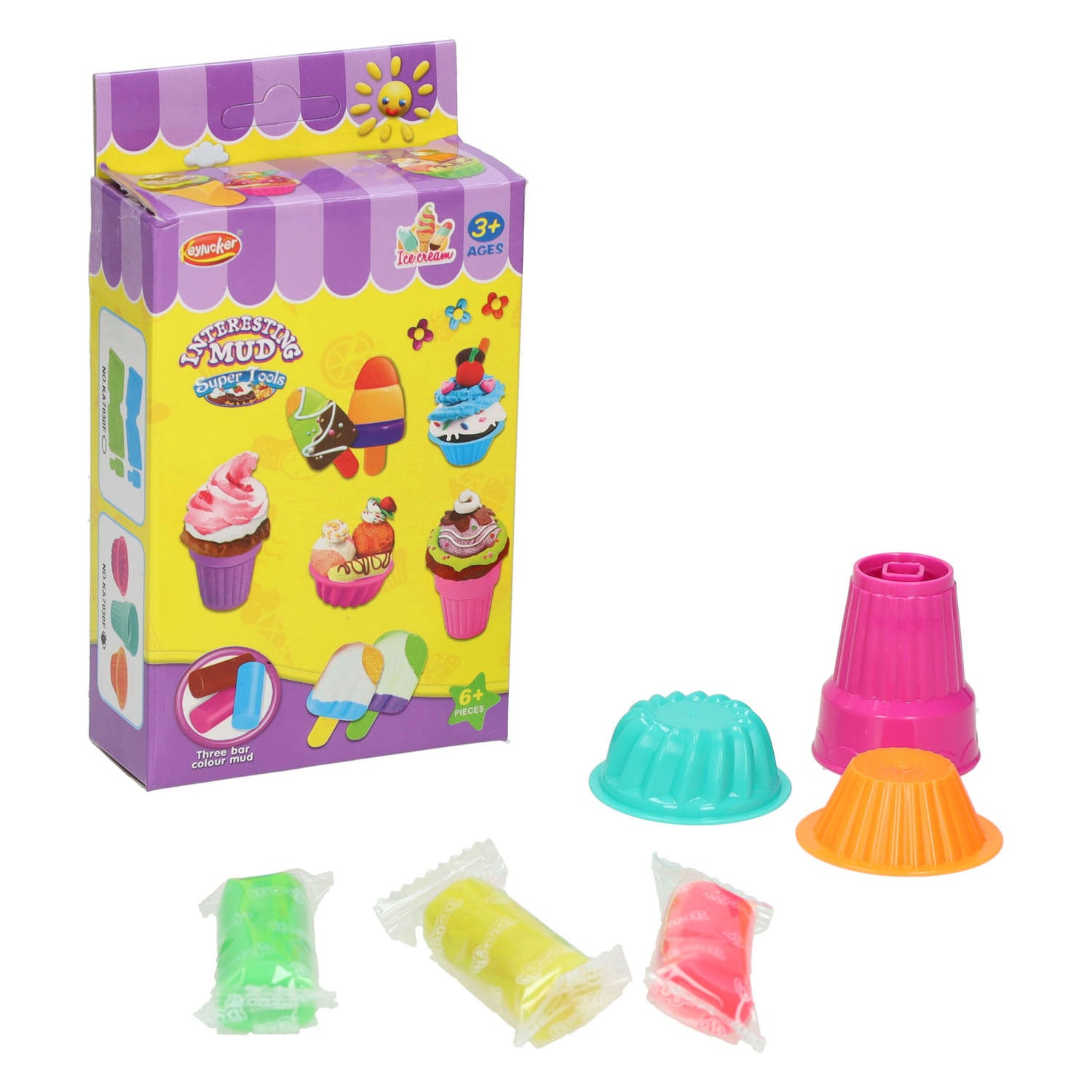 Eiscreme-Ton-Set herstellen - 3 Tonfarben - 6-tlg.