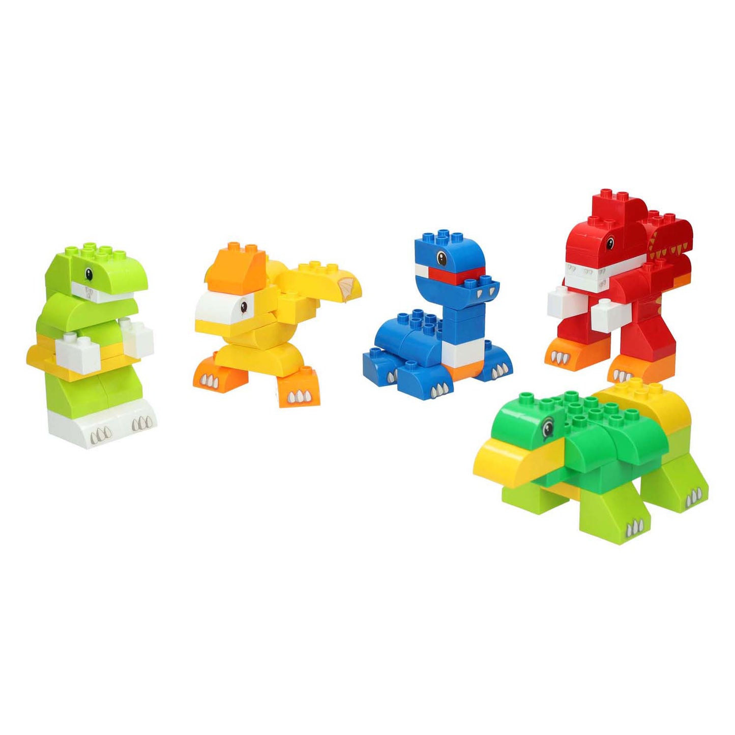Dino-Baukasten-Bausteine ​​in Aufbewahrungsbox – 84 Teile.
