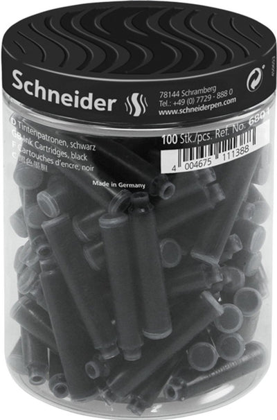 Schneider Schreibgeräte Schneider Tintenpatronen - 100 Stück - Schwarz - S-6801