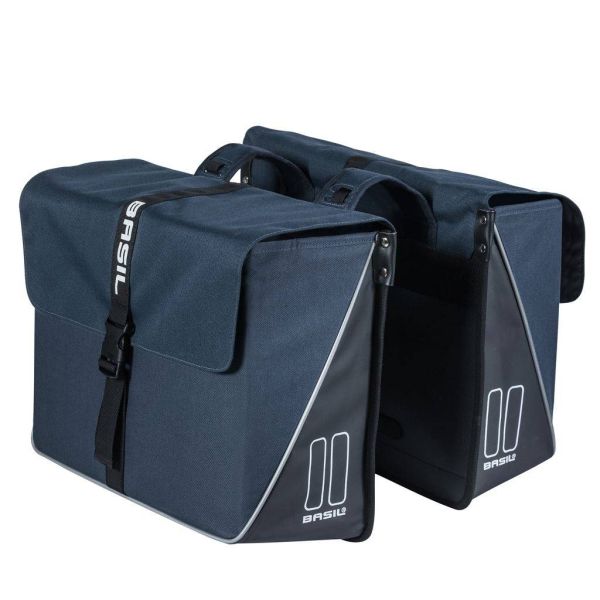Basil Forte doppelte Fahrradtasche, wasserabweisend, navy blau schwarz, 35L