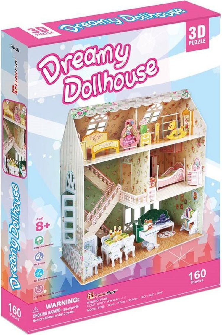 Kubisches lustiges 3D-Puzzle-Puppenhaus verträumt – 160 Teile – Spielzeug.