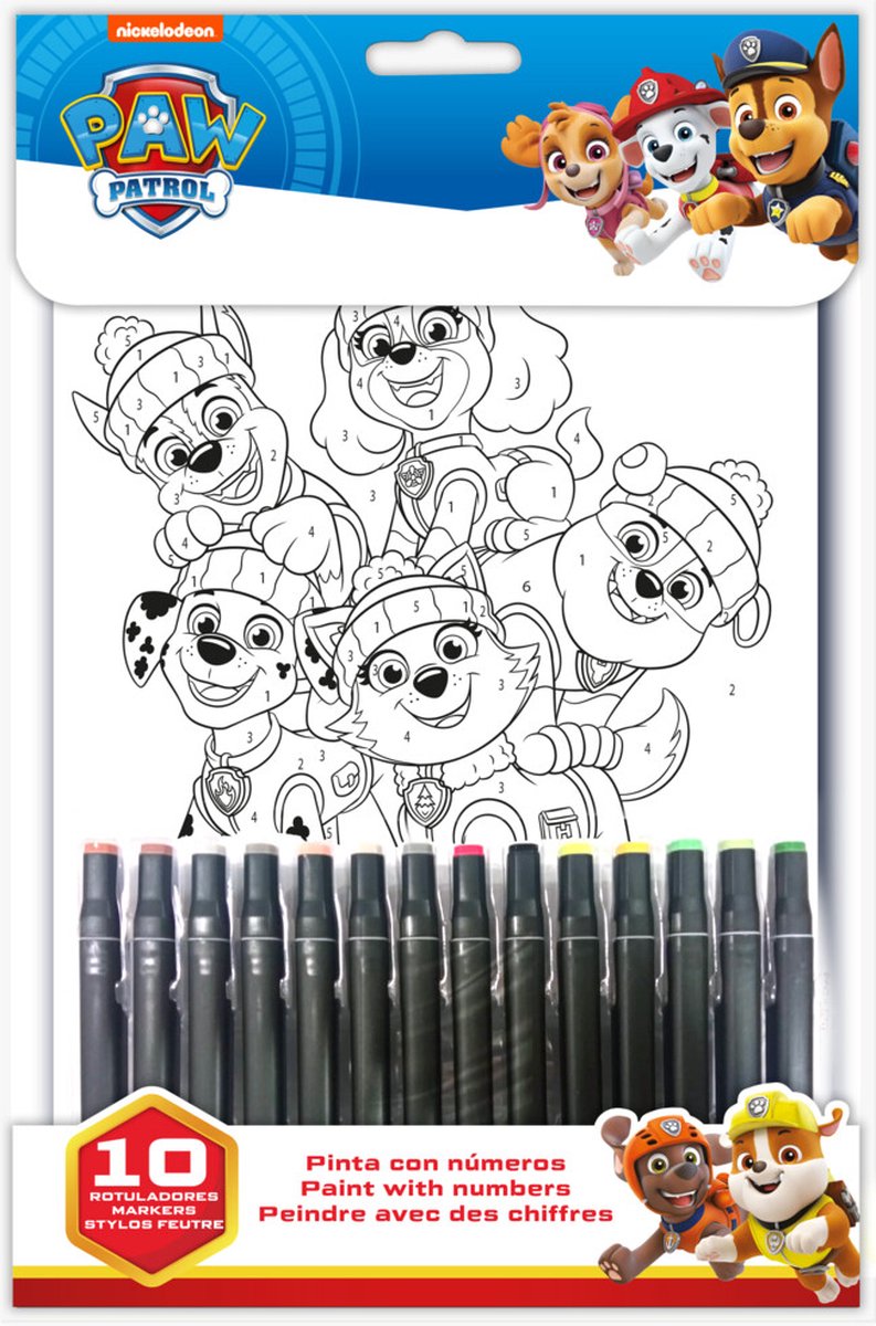 Paw Patrol Malbuch mit Zahlen