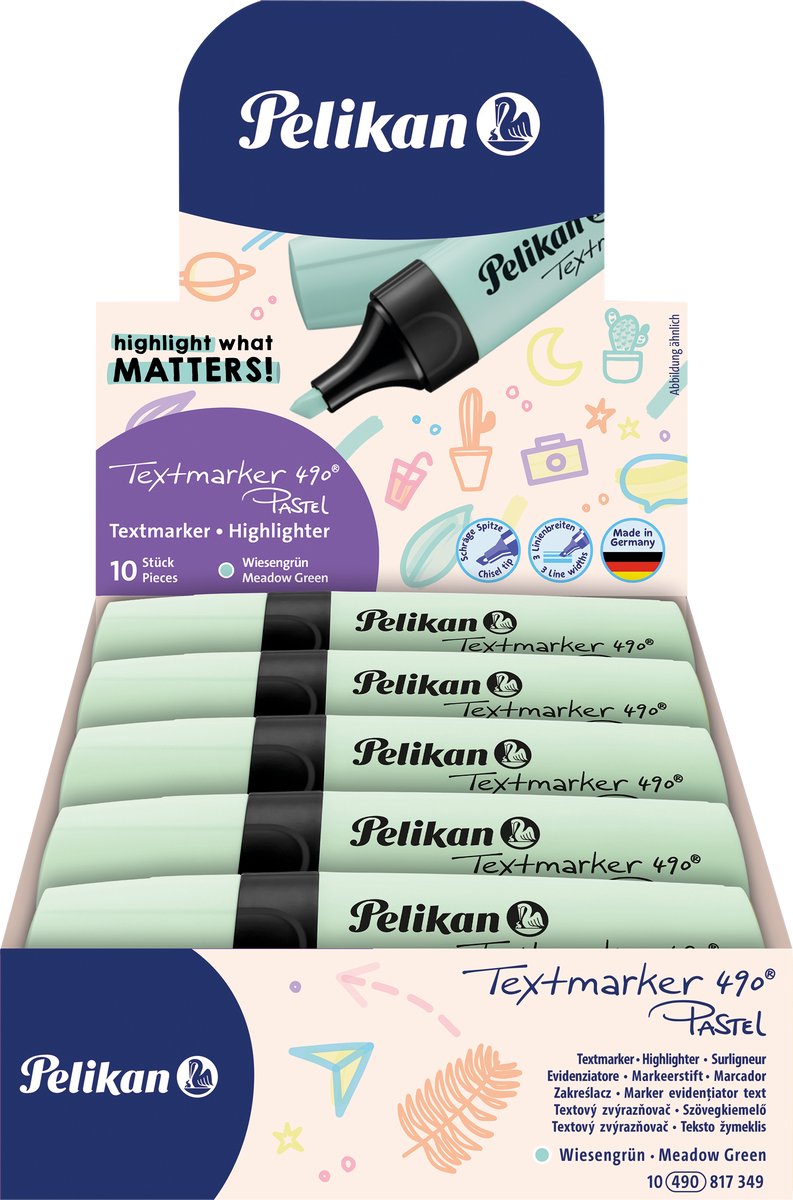 Pelikan Textmarker 490 - Textmarker - Pastellgrün - 10 Stück