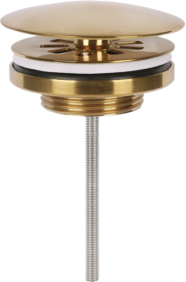 Differnz-Ablaufstopfen mattgold - immer offen - ã˜ 72 mm - mit Schraube