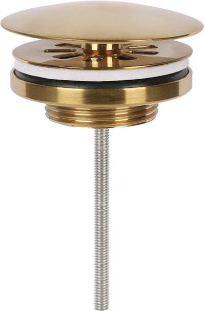 Differnz-Ablaufstopfen mattgold - immer offen - ã˜ 72 mm - mit Schraube