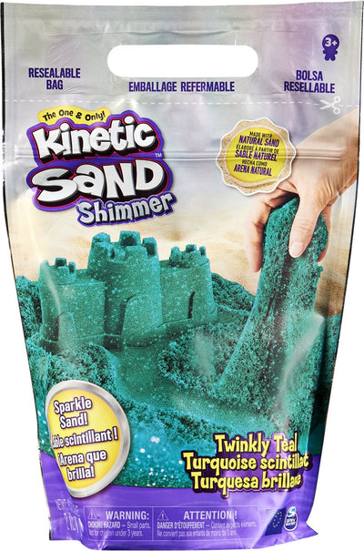 Kinetischer Sand – funkelnder blaugrüner, natürlich glitzernder Sand – 907 g Original – Sinnesspielzeug