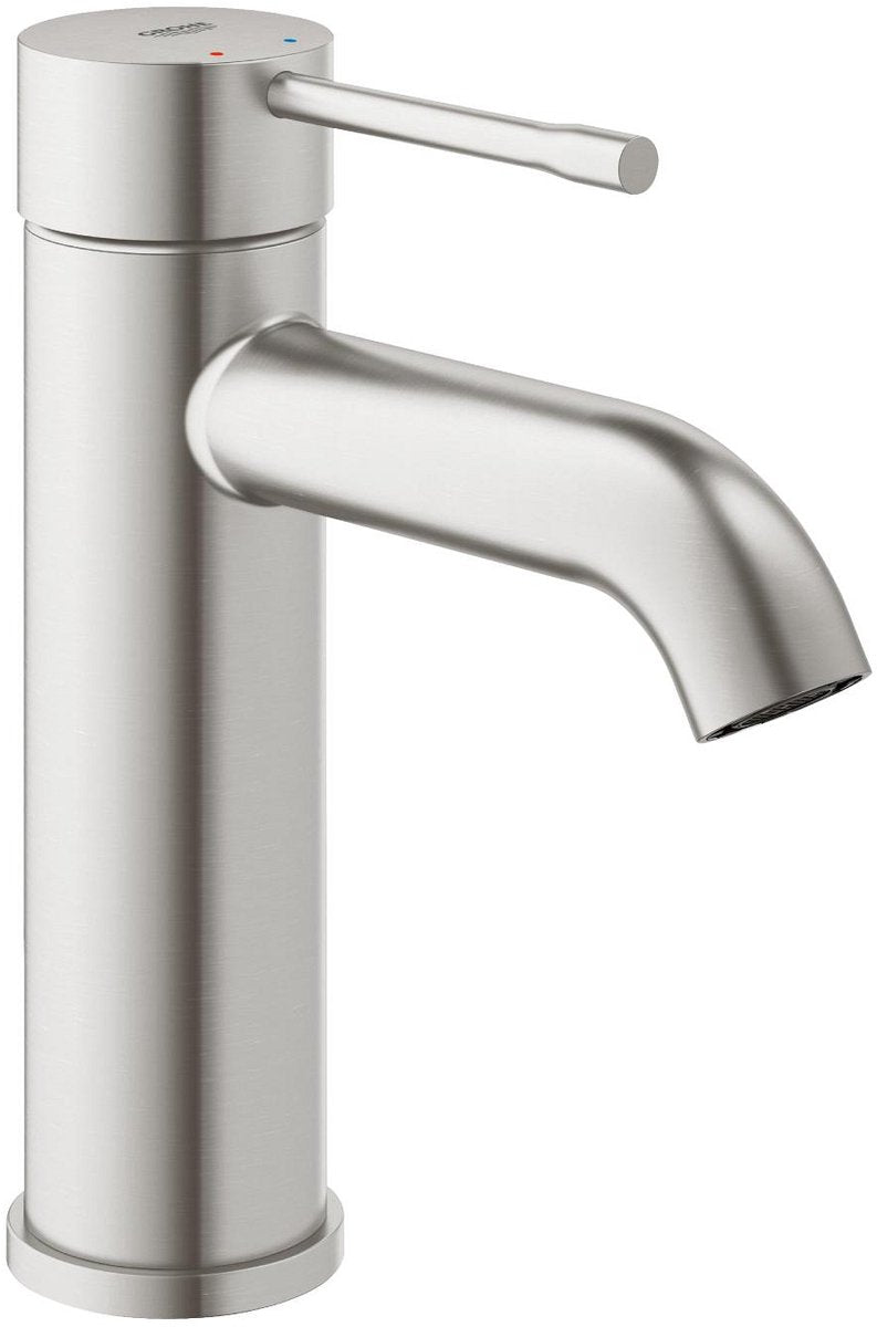 Grohe Essence New Waschtischarmatur – ohne Ablaufgarnitur – fester Auslauf – Supersteel – 23590dc1