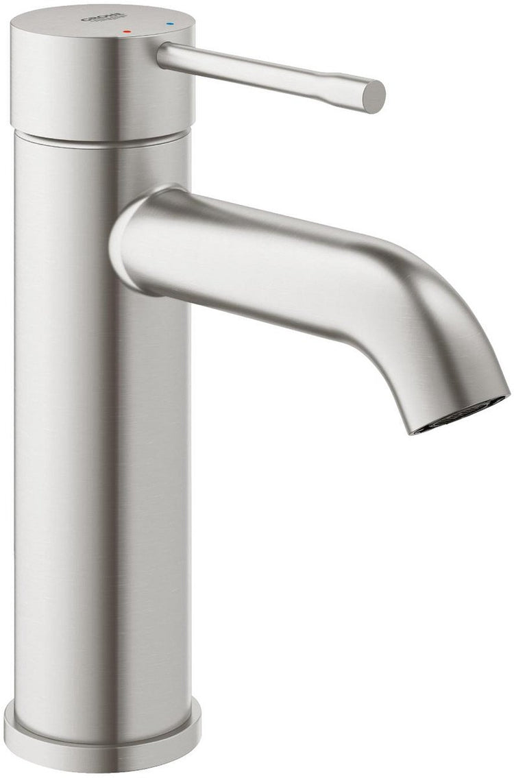 Grohe Essence New Waschtischarmatur – ohne Ablaufgarnitur – fester Auslauf – Supersteel – 23590dc1