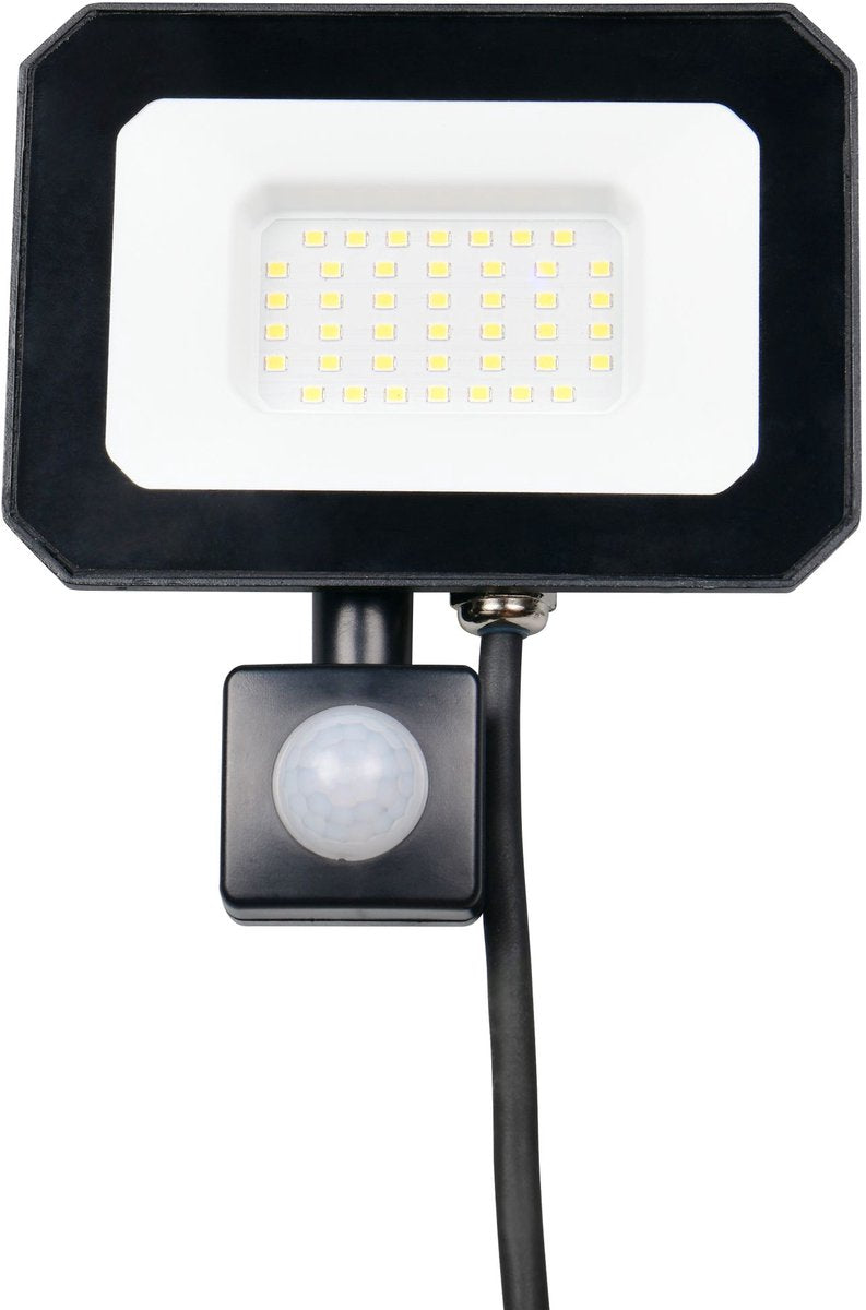 Rl Live Your Light Reality Funchal - Wandleuchte - Schwarz matt - inkl. 1x SMD 30 W - Bewegungsmelder - Wandmontage - nicht für externen Dimmer geeignet - neigbar - 4000k - Außenbeleuchtung - IP44