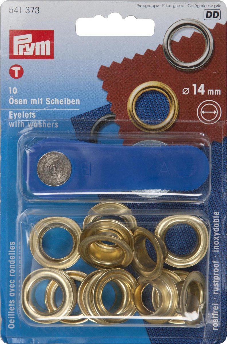Prym Ösen 14 mm – 10 Stück – Messing – für Zelte und Planen