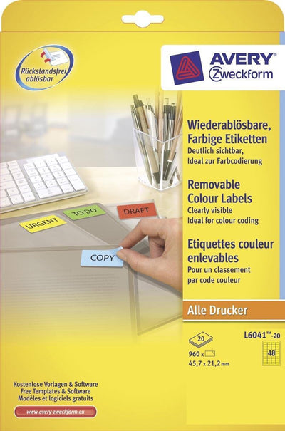 Etiketten avery zweckform l6041 gelb 960 Stück