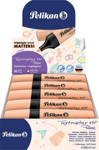 Pelikan Textmarker 490 - Textmarker - Pastellorange - 10 Stück
