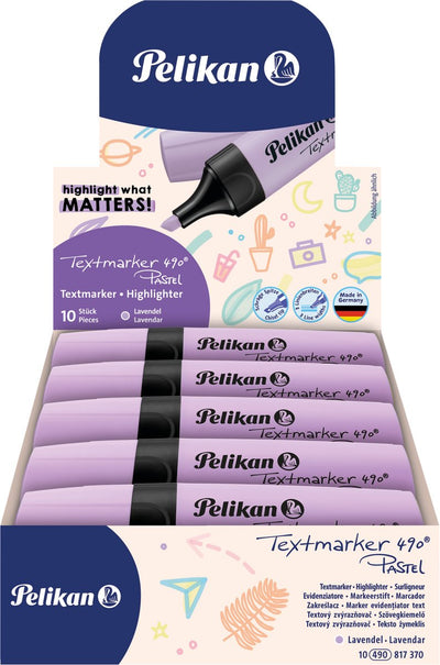 Pelikan Textmarker 490 - Textmarker - Pastellviolett - 10 Stück