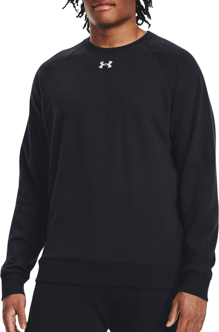 Under Armour UA Rival Fleece Crew-BLK Herren-Sporttrikot – Schwarz – Weiß