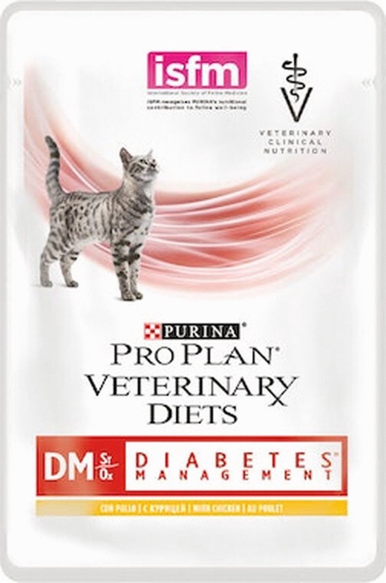Pro Plan Veterinärdiäten Feline DM Diabetes – Katzenfutter – Huhn 10 x 85 g