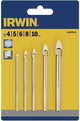 Irwin Glas- und Fliesenbohrer 5-teiliges Set: 4 5 6 8 11 mm – 10507912