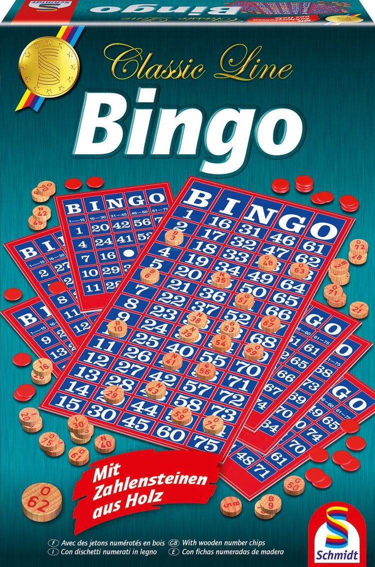 Schmidt Spiele Schmidt® - Bingo - Classic Line - Brettspiel - Glücksspiel für Familie und Gruppen - ab 6 Jahren - 2+ Spieler