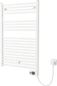 Plieger Elba Elektro-Handtuchheizkörper – Handtuchwärmer – mit Uhrenthermostat – 94,2 cm x 50 cm – 500 Watt – weiß
