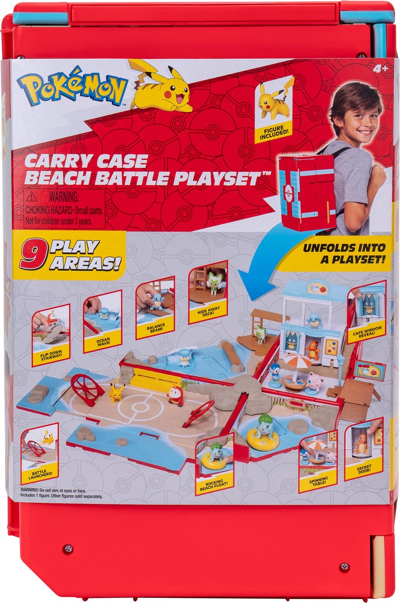 Jazwares Pokémon – Tragetasche, Kampf-Strandspielset