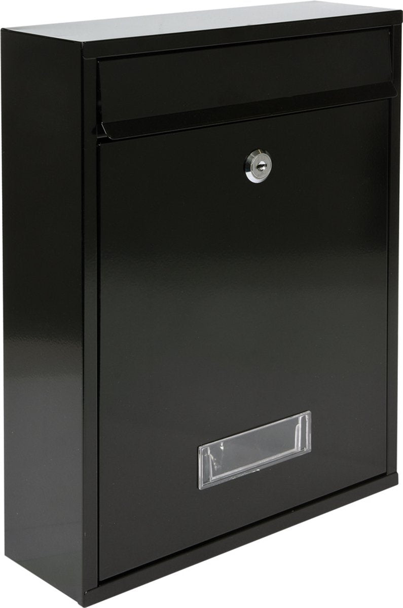 Vorel-Briefkasten mit 2 Schlüsseln – Schwarz – 360 x 260 x 80 mm