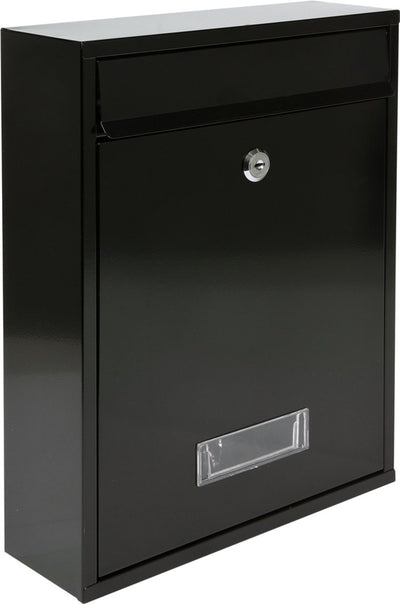 Vorel-Briefkasten mit 2 Schlüsseln – Schwarz – 360 x 260 x 80 mm