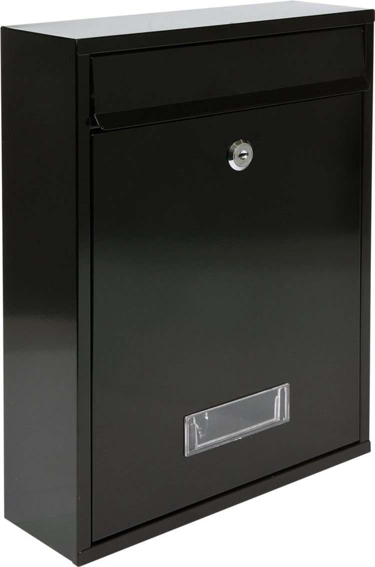 Vorel-Briefkasten mit 2 Schlüsseln – Schwarz – 360 x 260 x 80 mm