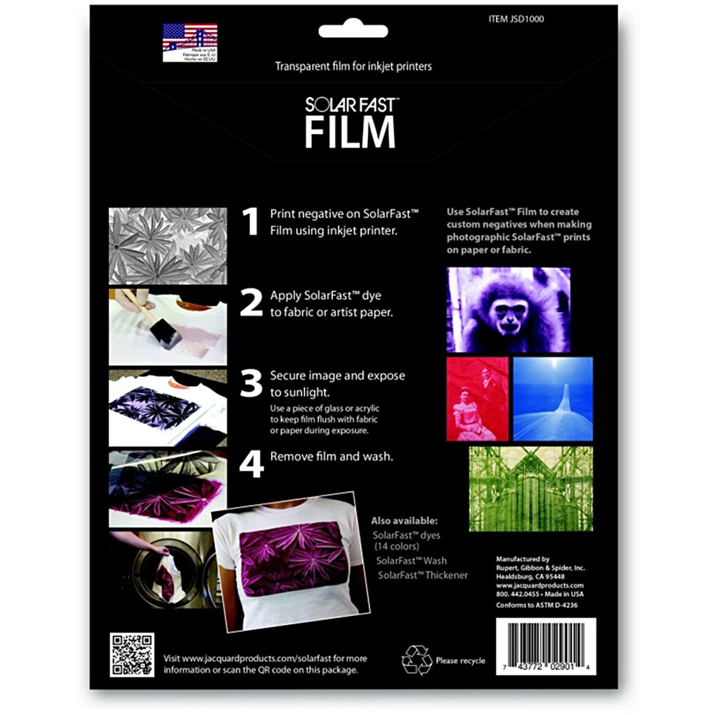 Jacquard Transparente Folie für Tintenstrahldrucker, schnell auf Sonnenenergie, Dim 21,6x27,9 cm, 8 Stück 1 Box
