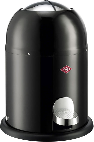 Wesco Kosmetikeimer Mini Master in Schwarz, pulverbeschichtetes Stahlblech, Fassungsvermögen 6 Liter, Inneneimer aus Kunststoff, Fußpedal