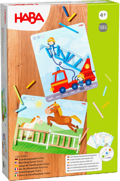 Haba Organisationsspiel Stabix Lernspiel aus Holz für Kinder.