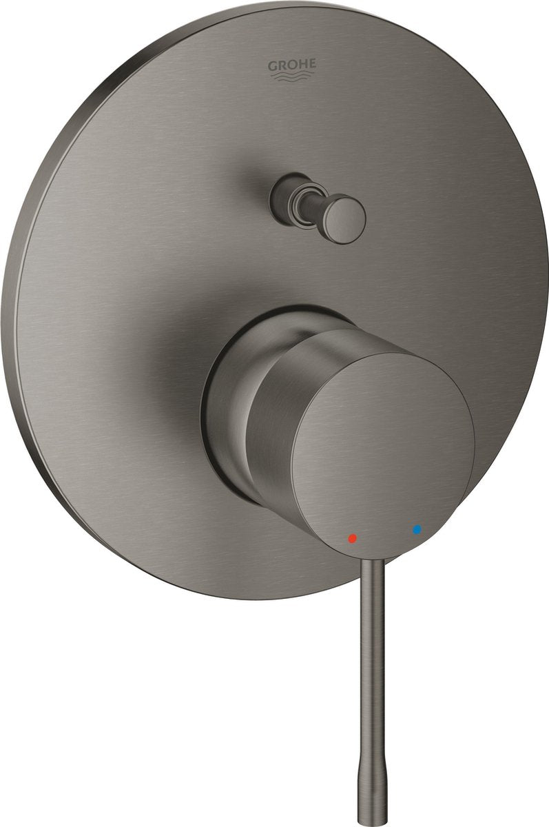 Grohe Essence Einbau-Duscharmatur – Aufputzteil – 2 Auslässe – Hartgraphit gebürstet (Anthrazit matt)