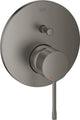 Grohe Essence Einbau-Duscharmatur – Aufputzteil – 2 Auslässe – Hartgraphit gebürstet (Anthrazit matt)