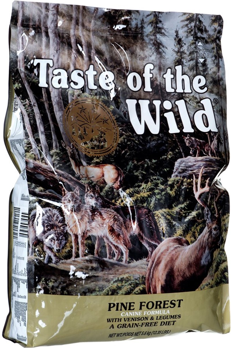 Geschmack des wilden Kiefernwaldes – Trockenfutter für Hunde – Hirschlamm – getreidefrei – 5,6 kg