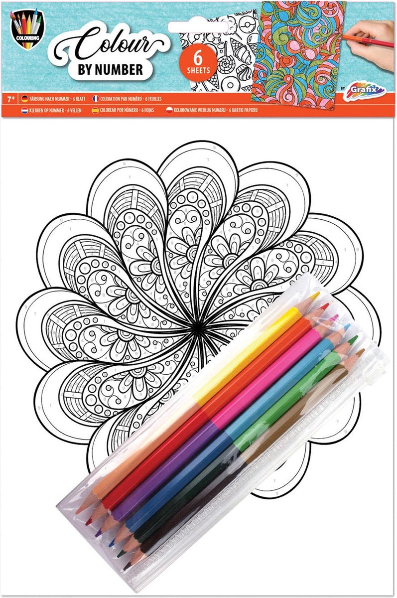 Farben nach Nummer A4 - Mandala