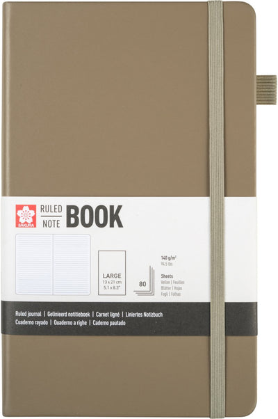 Sakura liniertes Hardcover-Notizbuch, groß, Asche