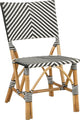 Mica Dekorationen Mandox Bistrostuhl – L45,5 x B57 x H89 cm – Rattan – Schwarz, Weiß