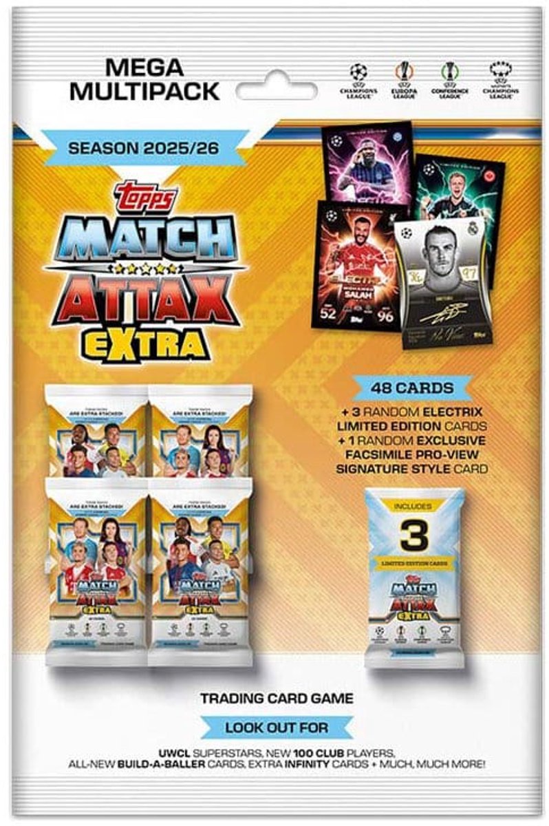 Topps Merlin UEFA Champions League Match Attax Extra Trading Cards 2025 26 Mega Multipack