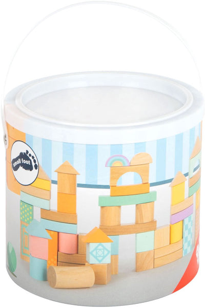 Kleine Fußhölzern Bausteine ​​Pastell, 50dlg.