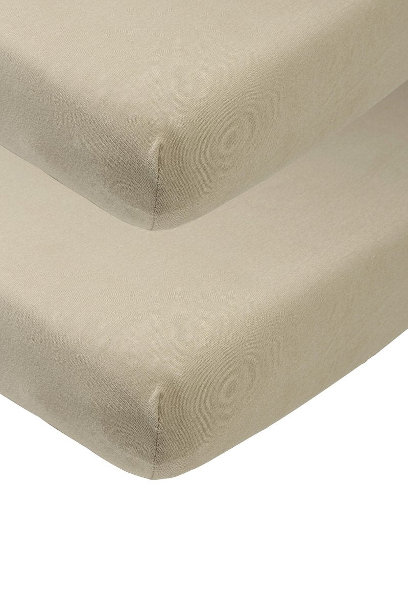 Meyco Baby Uni Spannbettlaken – 2er-Pack – Taupe – 60 x 120 cm