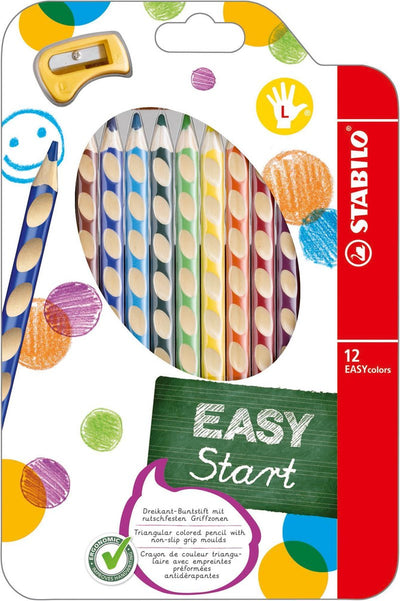 Stabilo EasyColors Colored Stifte links 12 Stcs. + Bleistiftschärfer