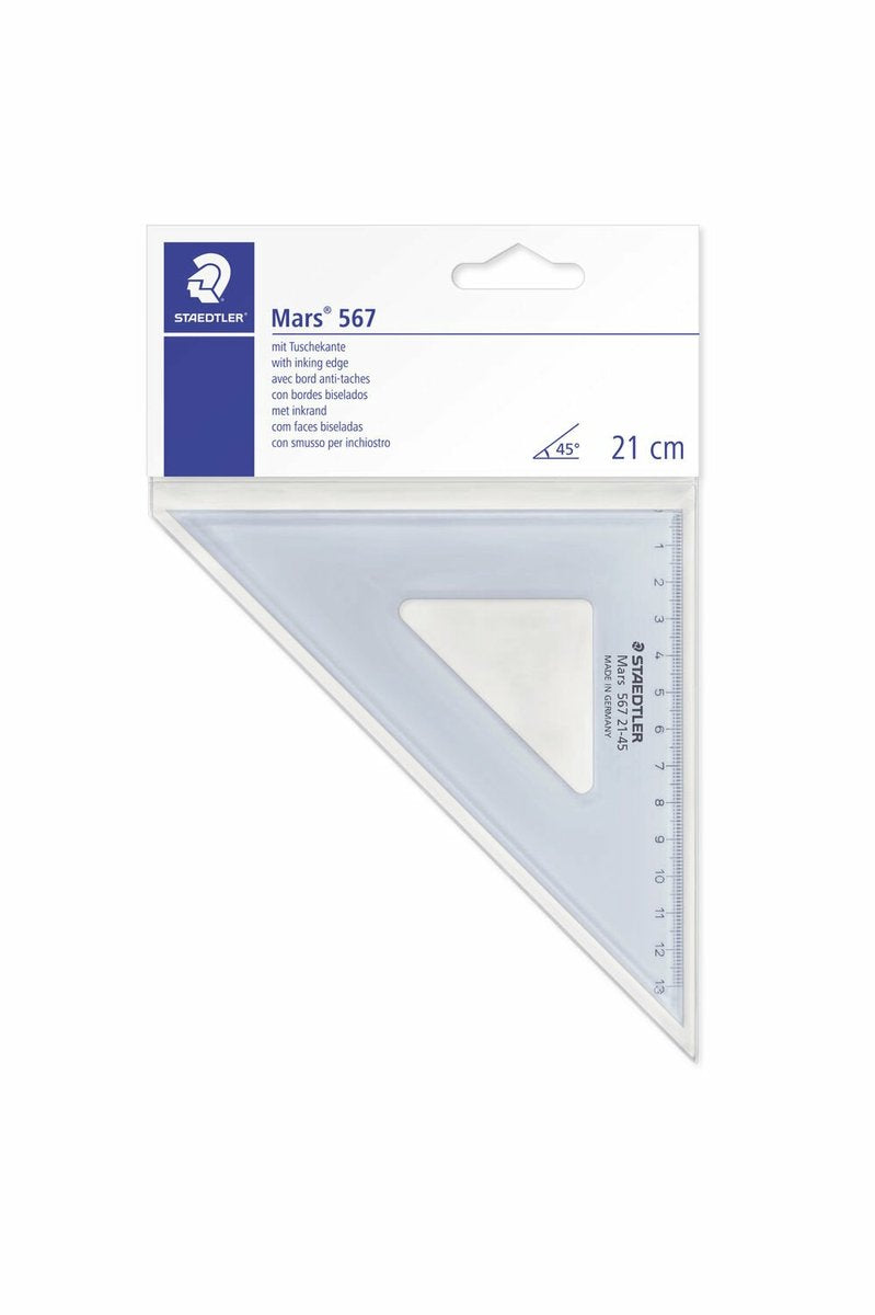 Staedtler - Zeichendreieck - Nullpunkt an der Ecke - 21 cm 45°