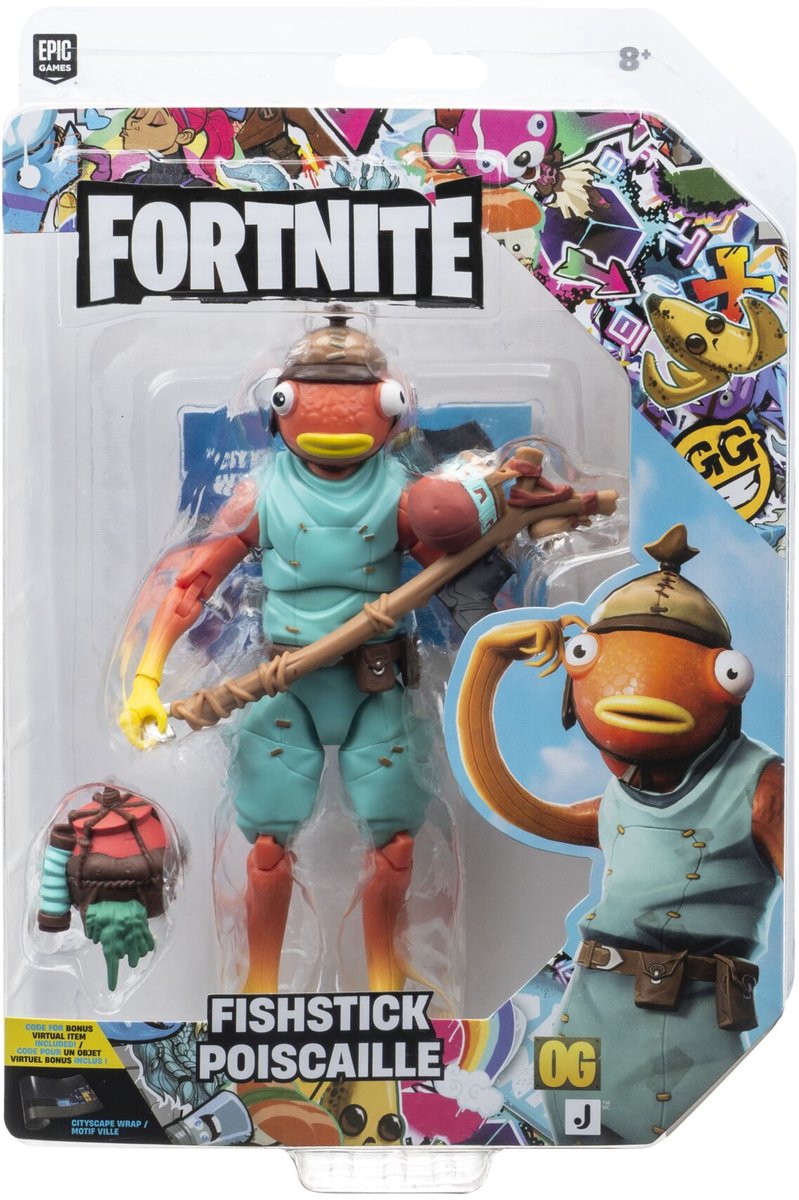 Jazwares Fortnite – 1 Figurenpaket (legendäre Serie) Fischstäbchen