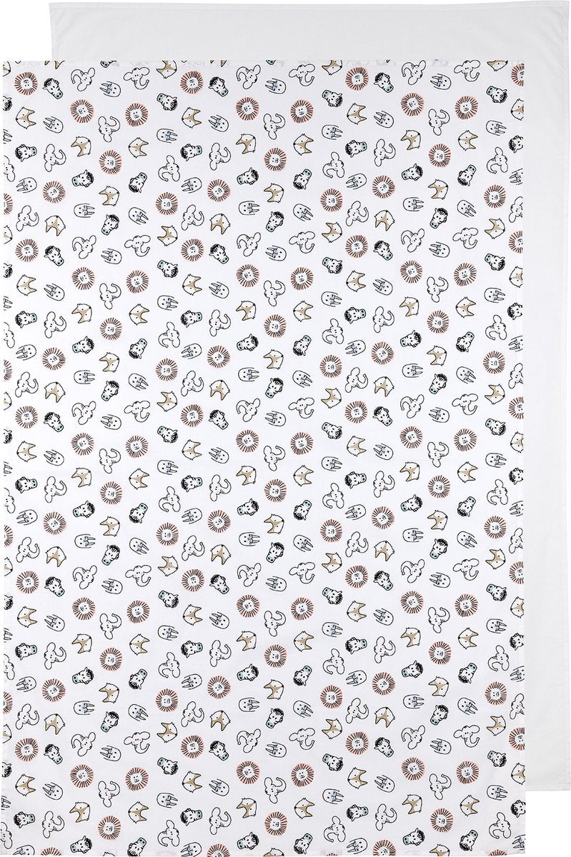 Meyco Baby-Tier-Uni-Bettlaken – 2er-Pack – weiß – 75 x 100 cm – 0,3 tog