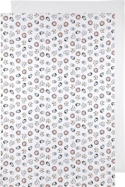 Meyco Baby-Tier-Uni-Bettlaken – 2er-Pack – weiß – 75 x 100 cm – 0,3 tog