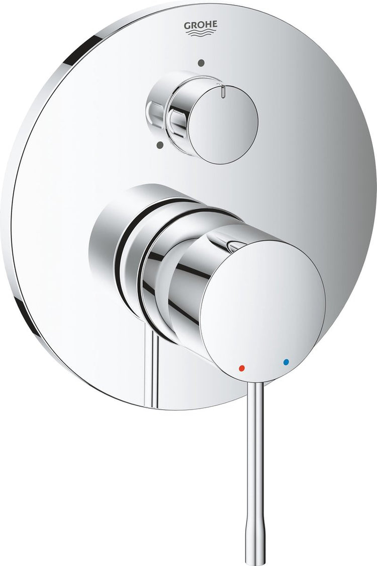 Grohe Essence Einbau-Duscharmatur – Aufputzteil – 3-Wege-Umstellung – mit Wannenoption – Chrom