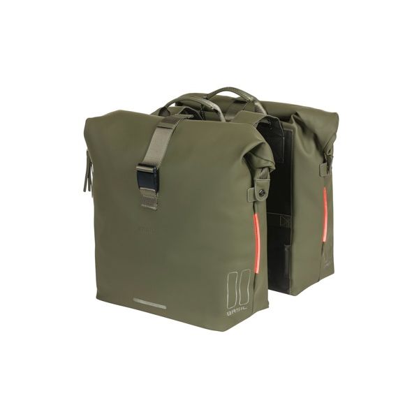 Basil SoHo Doppel-Fahrradtasche Nordlicht - Wasserdichte Gepäckträgertasche für Elektrofahrrad - Grün
