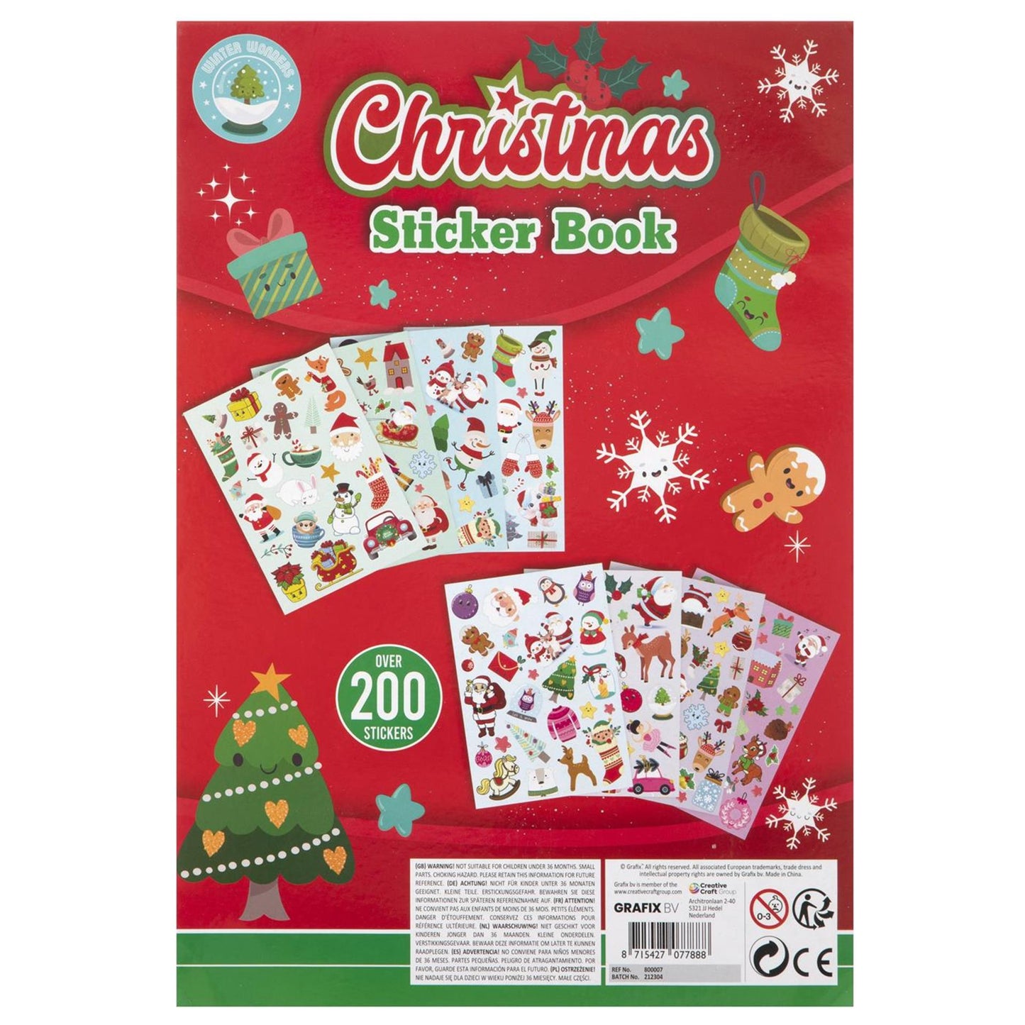 Kreative Handwerksgruppe Weihnachten Stickerboek A4, 8 Blätter