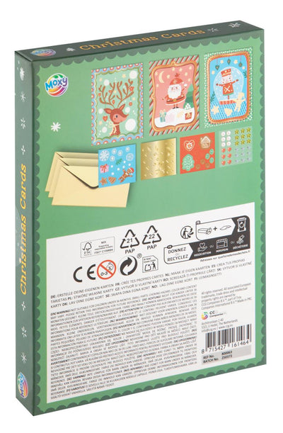 Die kreative Bastelgruppe bastelt eigene Weihnachtskarten – mit 3 Umschlägen und 3 Stickerbögen