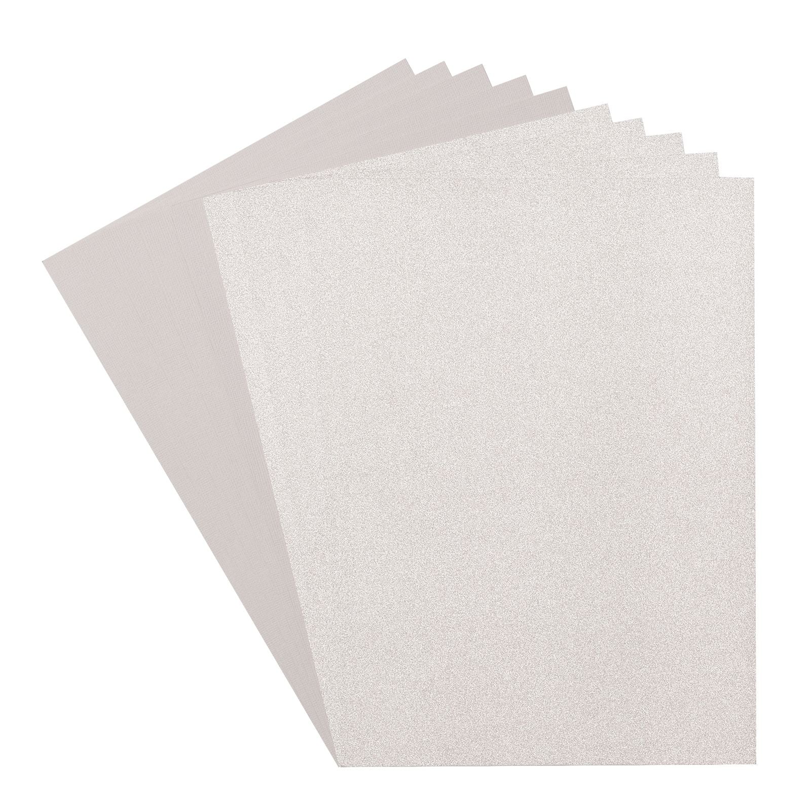 Florence • Set aus Glitzerpapier und Karton, 216 g, A4, 10 x silberne Maus