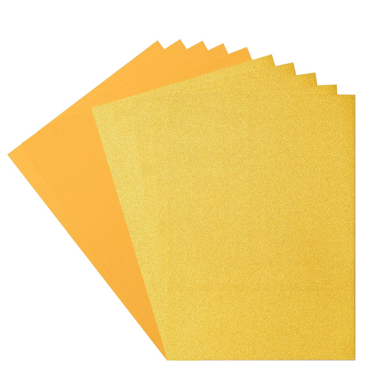 Florence • Set aus Glitzerpapier und Karton, 216 g, A4, 10 x Biene in Gelbgold